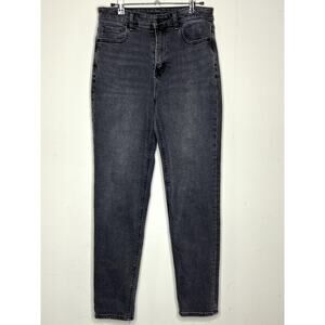 American‎ Eagle Size 6 X Long Mom Jeans Gray Zip Fly High Rise Stretch Denim